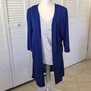 TIME AND TRU duster and blouse set, nautical look, royal blue and white size M‎